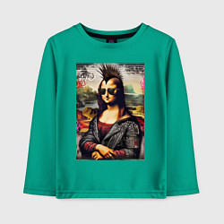 Лонгслив хлопковый детский Mona Lisa - punk, цвет: зеленый