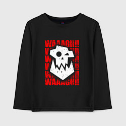 Лонгслив хлопковый детский Waaagh warhammer - белый, цвет: черный