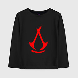 Лонгслив хлопковый детский Assassins creed - shadows logotype, цвет: черный