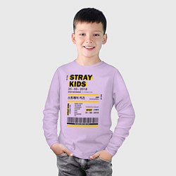Лонгслив хлопковый детский Stray kids ticket, цвет: лаванда — фото 2
