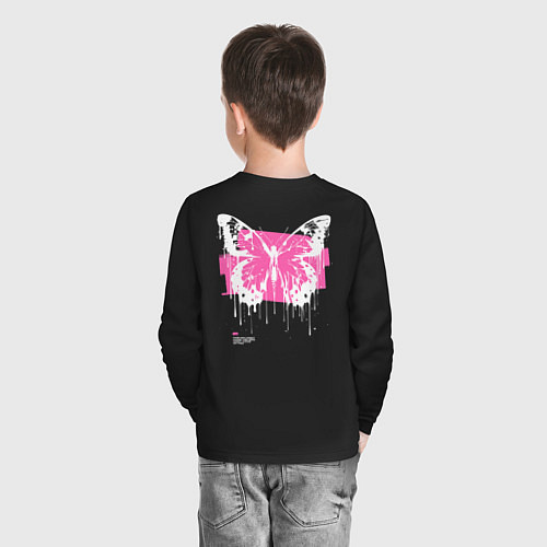 Детский лонгслив The punk butterfly / Черный – фото 4