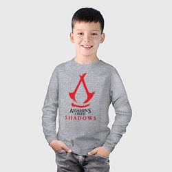 Лонгслив хлопковый детский Assassins Creed Shadows - badge, цвет: меланж — фото 2