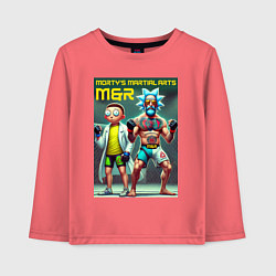 Лонгслив хлопковый детский Mortys martial arts - Rick and Morty, цвет: коралловый