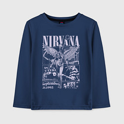 Лонгслив хлопковый детский Nirvana grunge, цвет: тёмно-синий