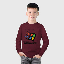 Лонгслив хлопковый детский Предназначен для windows 95, цвет: меланж-бордовый — фото 2