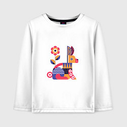 Лонгслив хлопковый детский Абстрактный заяц, цвет: белый