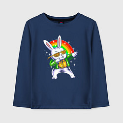 Лонгслив хлопковый детский Rainbow rabbit, цвет: тёмно-синий