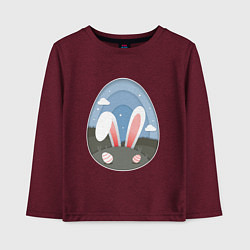 Лонгслив хлопковый детский Яйцо с ушами, цвет: меланж-бордовый