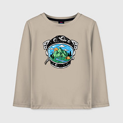 Лонгслив хлопковый детский Space camp, цвет: миндальный