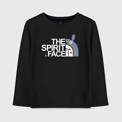 Лонгслив хлопковый детский Tororo - the spirit face, цвет: черный