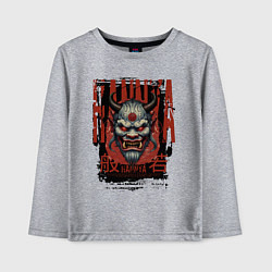 Лонгслив хлопковый детский Маска японского демона Хання, цвет: меланж