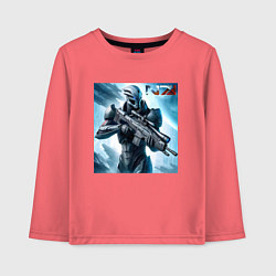 Лонгслив хлопковый детский Mass Effect - N7 ai art, цвет: коралловый