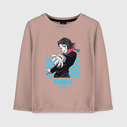 Лонгслив хлопковый детский Клинок рассекающий демонов Энму, цвет: пыльно-розовый