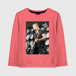 Лонгслив хлопковый детский James Alan Hatfield - Metallica, цвет: коралловый