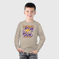 Лонгслив хлопковый детский Basketball Lakers, цвет: миндальный — фото 2