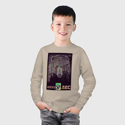 Лонгслив хлопковый детский Из лесу вышел, цвет: миндальный — фото 2