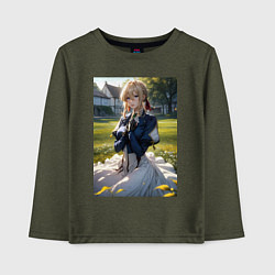 Детский лонгслив Вайолет Эвергарден на лугу