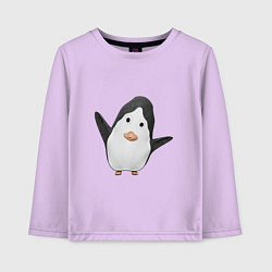 Лонгслив хлопковый детский Cartoon penguin, цвет: лаванда