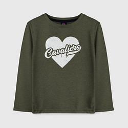Лонгслив хлопковый детский Love Cavaliers, цвет: меланж-хаки