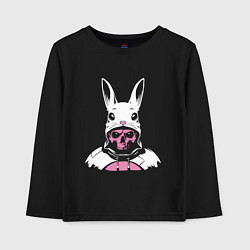 Лонгслив хлопковый детский Череп - кролик, цвет: черный