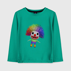Лонгслив хлопковый детский Cartoon clown colorful hair, цвет: зеленый