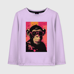 Лонгслив хлопковый детский Крутая обезьянка, цвет: лаванда