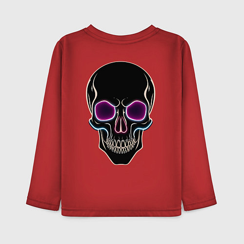 Детский лонгслив Skull black / Красный – фото 2