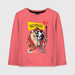 Лонгслив хлопковый детский Taz mania - тасманский дьявол, цвет: коралловый