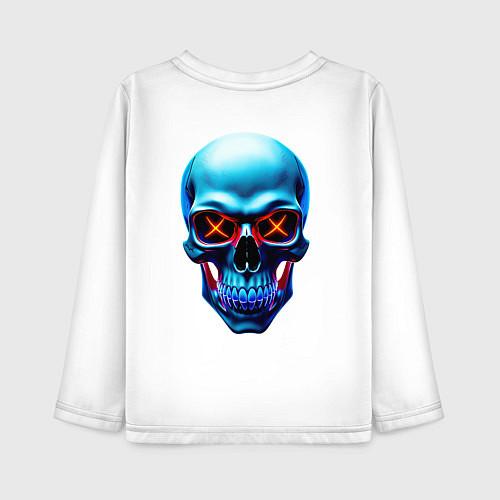 Детский лонгслив Skull хэллоуин / Белый – фото 2