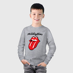 Лонгслив хлопковый детский Rolling Stones - logo, цвет: меланж — фото 2