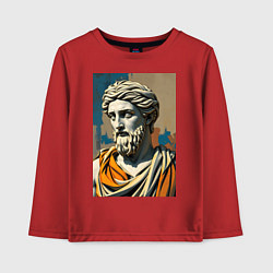 Лонгслив хлопковый детский Античная статуя в теплых тонах, цвет: красный