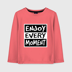 Лонгслив хлопковый детский Наслаждаться каждым моментом, цвет: коралловый