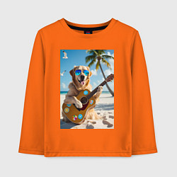 Детский лонгслив Собака играет на гитаре