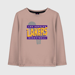 Лонгслив хлопковый детский Lakers basketball play, цвет: пыльно-розовый