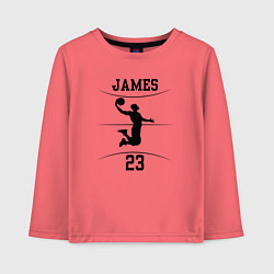 Лонгслив хлопковый детский James 23, цвет: коралловый