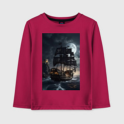 Детский лонгслив Пиратский корабль в шторм