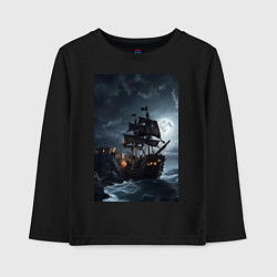 Детский лонгслив Пиратский корабль в шторм