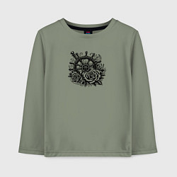Лонгслив хлопковый детский Штурвал и две розы, цвет: авокадо