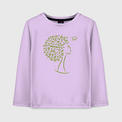 Лонгслив хлопковый детский Эко девчонка, цвет: лаванда