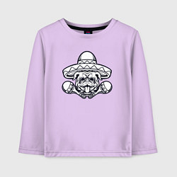 Лонгслив хлопковый детский Мексиканский бульдог, цвет: лаванда