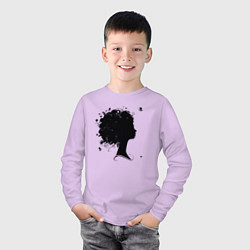 Лонгслив хлопковый детский Girl flowers, цвет: лаванда — фото 2