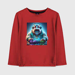 Лонгслив хлопковый детский Hippo - esports player, цвет: красный