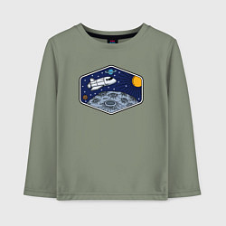 Лонгслив хлопковый детский Лунный шаттл, цвет: авокадо