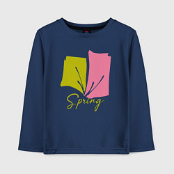 Лонгслив хлопковый детский Spring, цвет: тёмно-синий