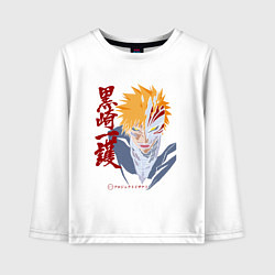 Лонгслив хлопковый детский Блич Ичиго Куросаки маска, цвет: белый