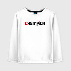 Лонгслив хлопковый детский Champion, цвет: белый