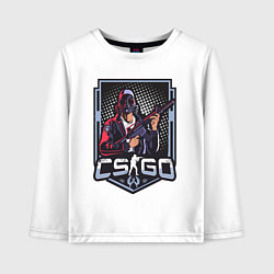 Лонгслив хлопковый детский Counter-Strike - спецназовец в противогазе, цвет: белый