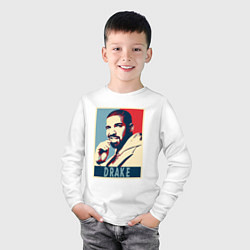 Лонгслив хлопковый детский Drake obey, цвет: белый — фото 2