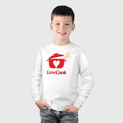 Лонгслив хлопковый детский Люблю готовить, цвет: белый — фото 2
