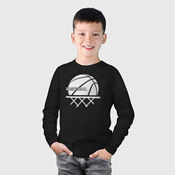 Лонгслив хлопковый детский Basketball play, цвет: черный — фото 2